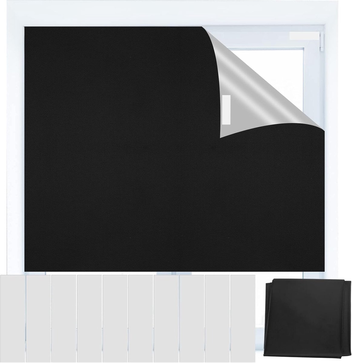 Thijox - Verduisterend Rolgordijn zonder Boren voor Velux Dakramen, 150 x 200 cm, Verduisteringsstof, Ideaal voor Thuis, Reizen en Familie