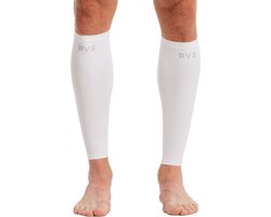 Elite Compression Calf Sleeves | 24mmHg Compressie | Ondersteunt Prestaties & Herstel | Vermindert Spierpijn & Vermoeidheid | Ademend & Comfortabel | Calf Socks, Wit, XS