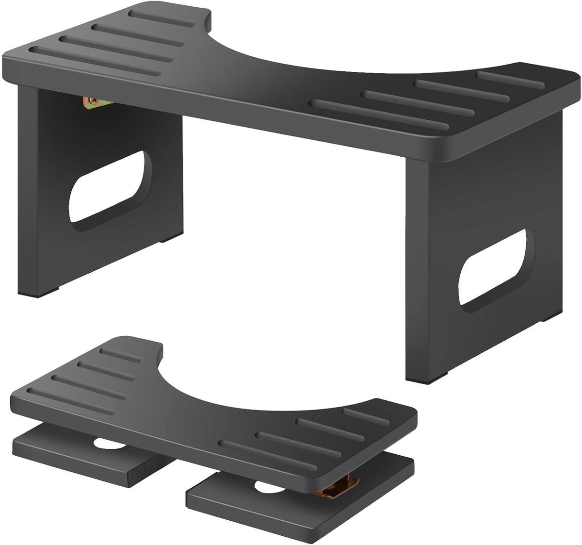Toiletkruk - Opstapkruk WC - Comfort verhogen - Robuust houten ontwerp - 40 x 22 x 18 cm - Zwart