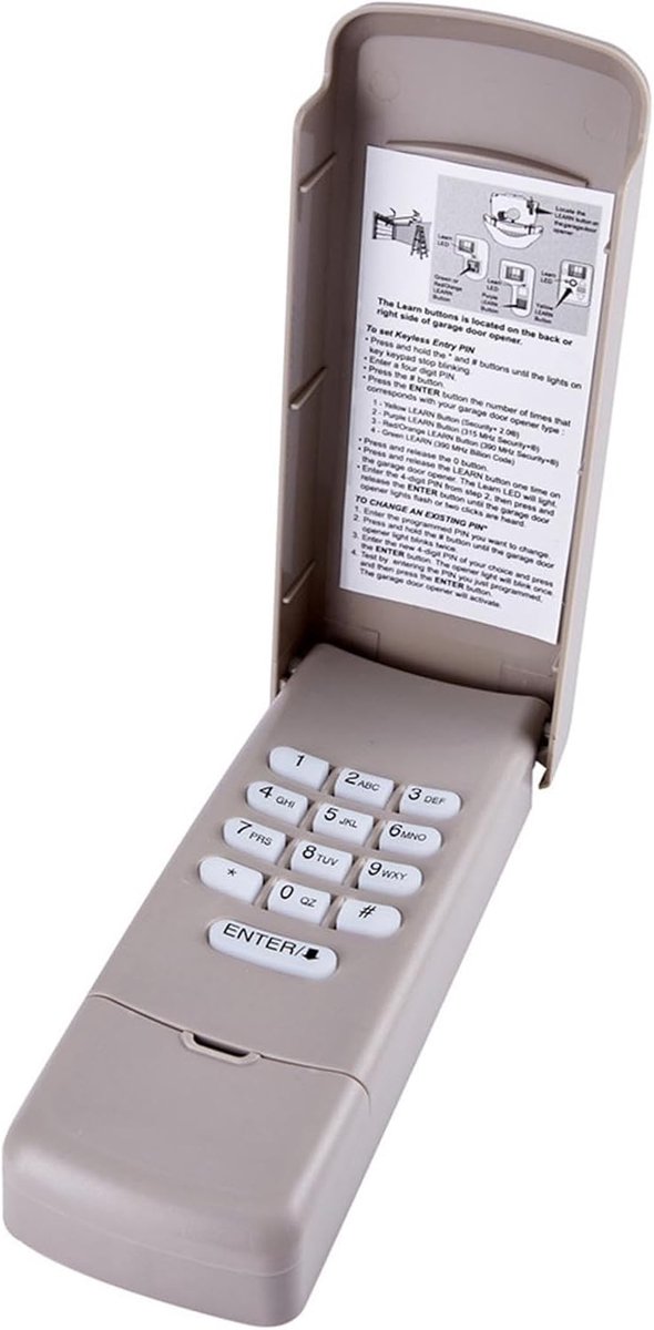 Draadloos Toetsenbord voor Garagedeur Openers met Sleutelloze Toegang, Compatibel met Liftmaster en Chamberlain Remotes