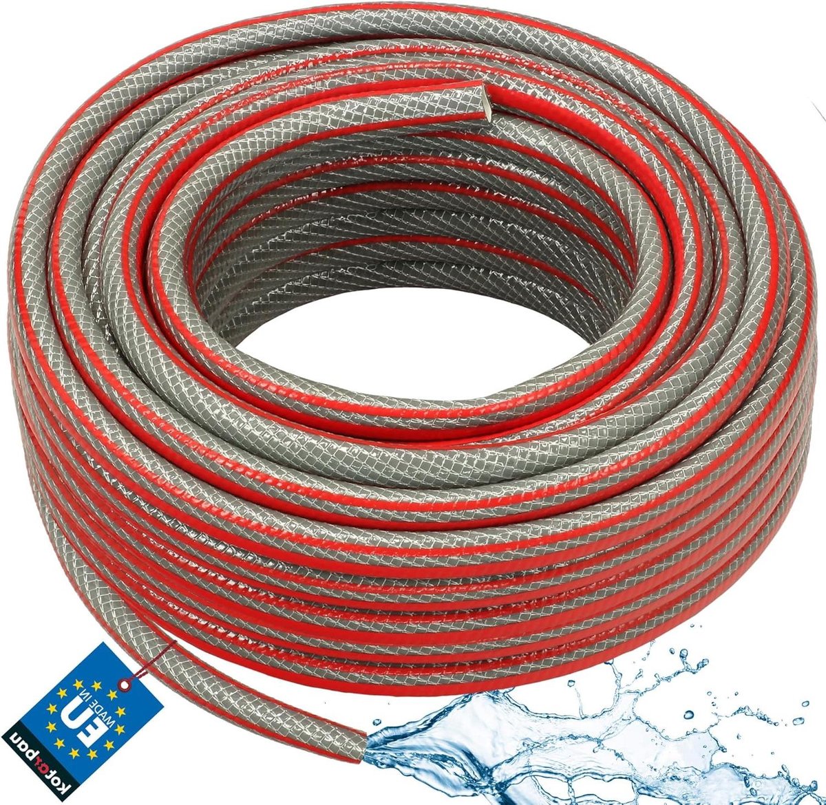 Tuinslang Grijs - Waterslang - Planten Gieten - 6-Laags Constructie - 30 Meter - Grijs