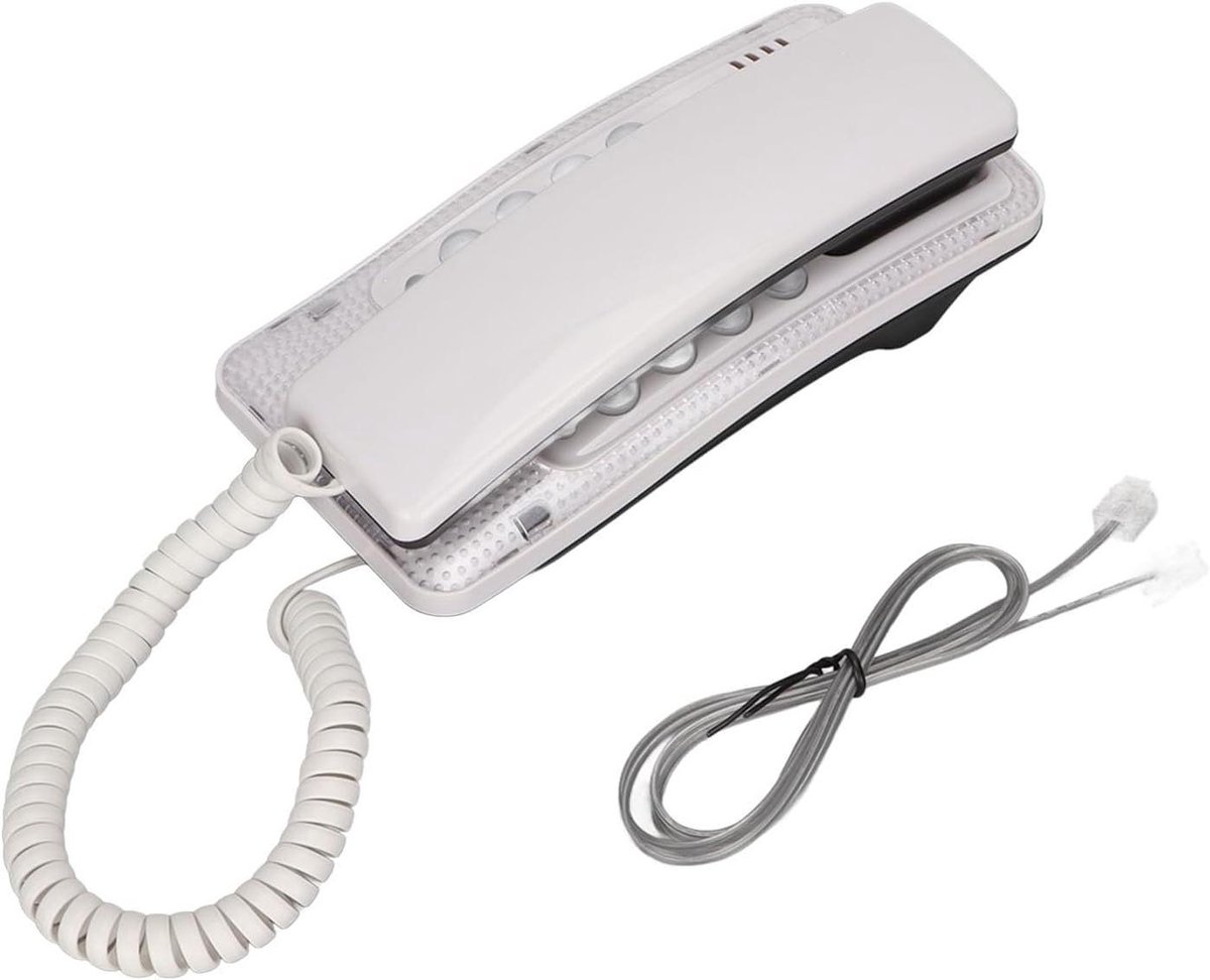 Snoertelefoon - Vaste telefoon - Thuiswerken Kantoor - Wandmontage Mogelijk - Compact Formaat - Wit