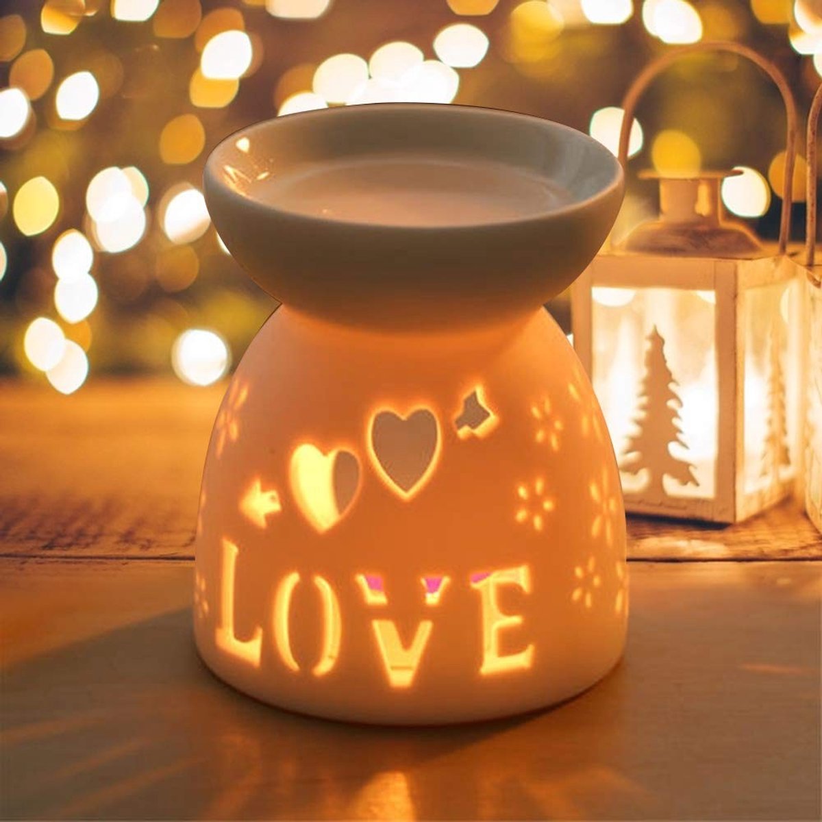 Dailygoods - Candlestick Ceramiek - Geurige Oliën - Aromatherapie Nachtlamp - Thuis Decoratie - Ontspanning - Keramische Brander - Geschikt voor Kantoor