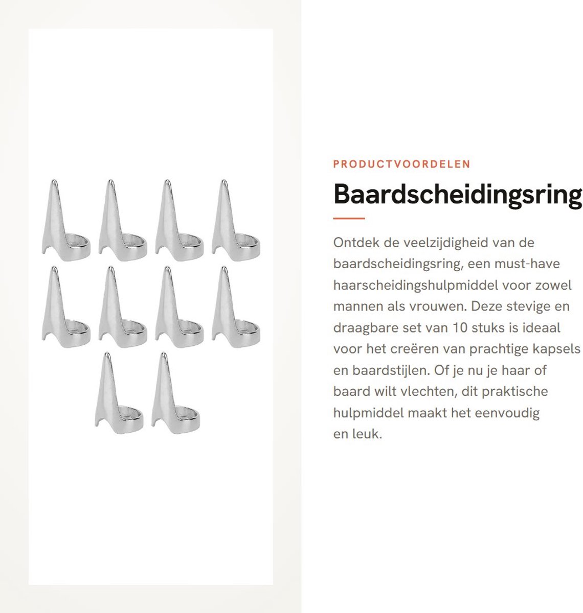 Dailygoods- Baardscheidingsring Stevig - 10 Stuks - Slijtvast Haarscheidingshulpmiddel - Draagbaar voor Vlechten - Geschikt voor Mannen/Vrouwen - Hoogwaardig Legeringsmateriaal - Haarscheidingsring
