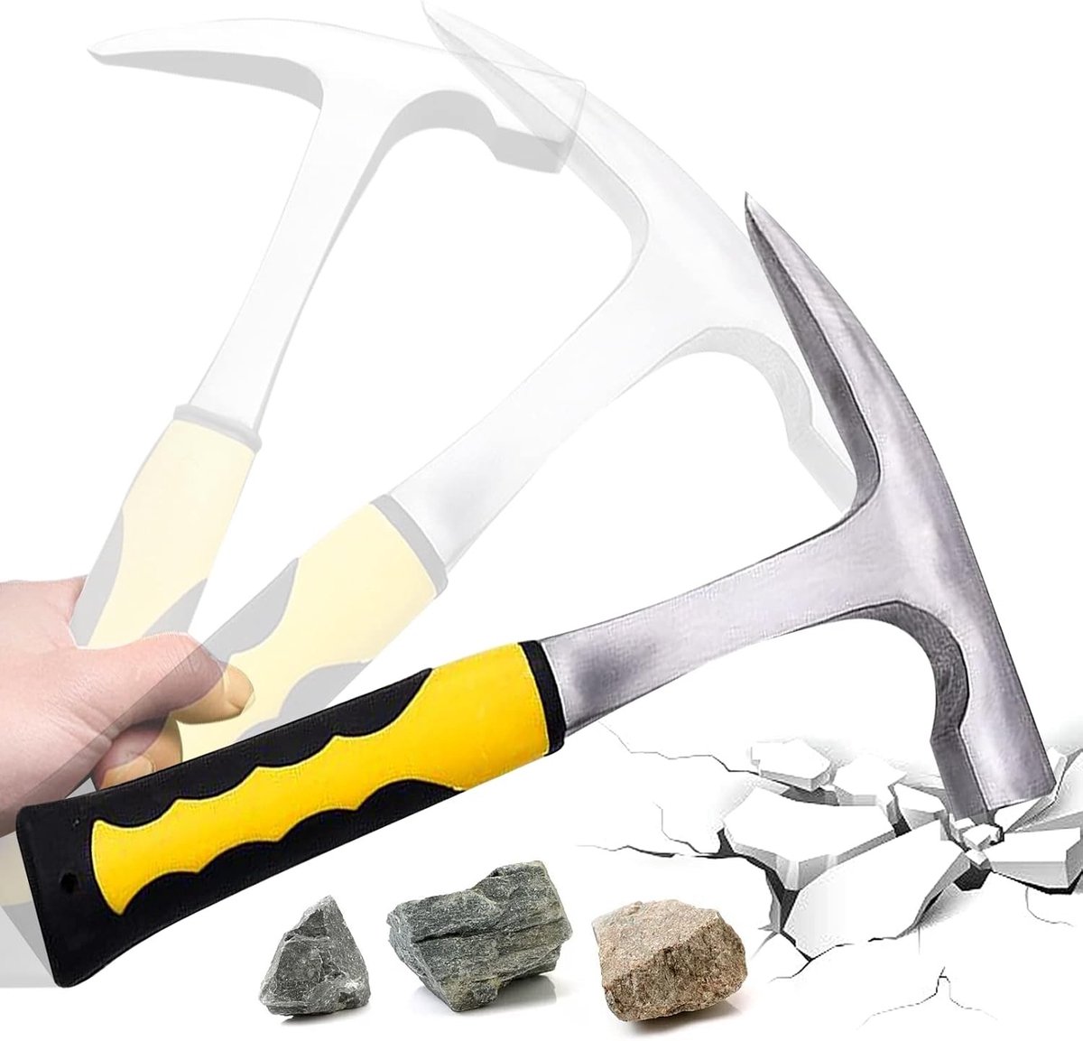 Geologische hamer voor onderzoek en constructie, ideaal voor geologie, mijnbouw en bouwprojecten