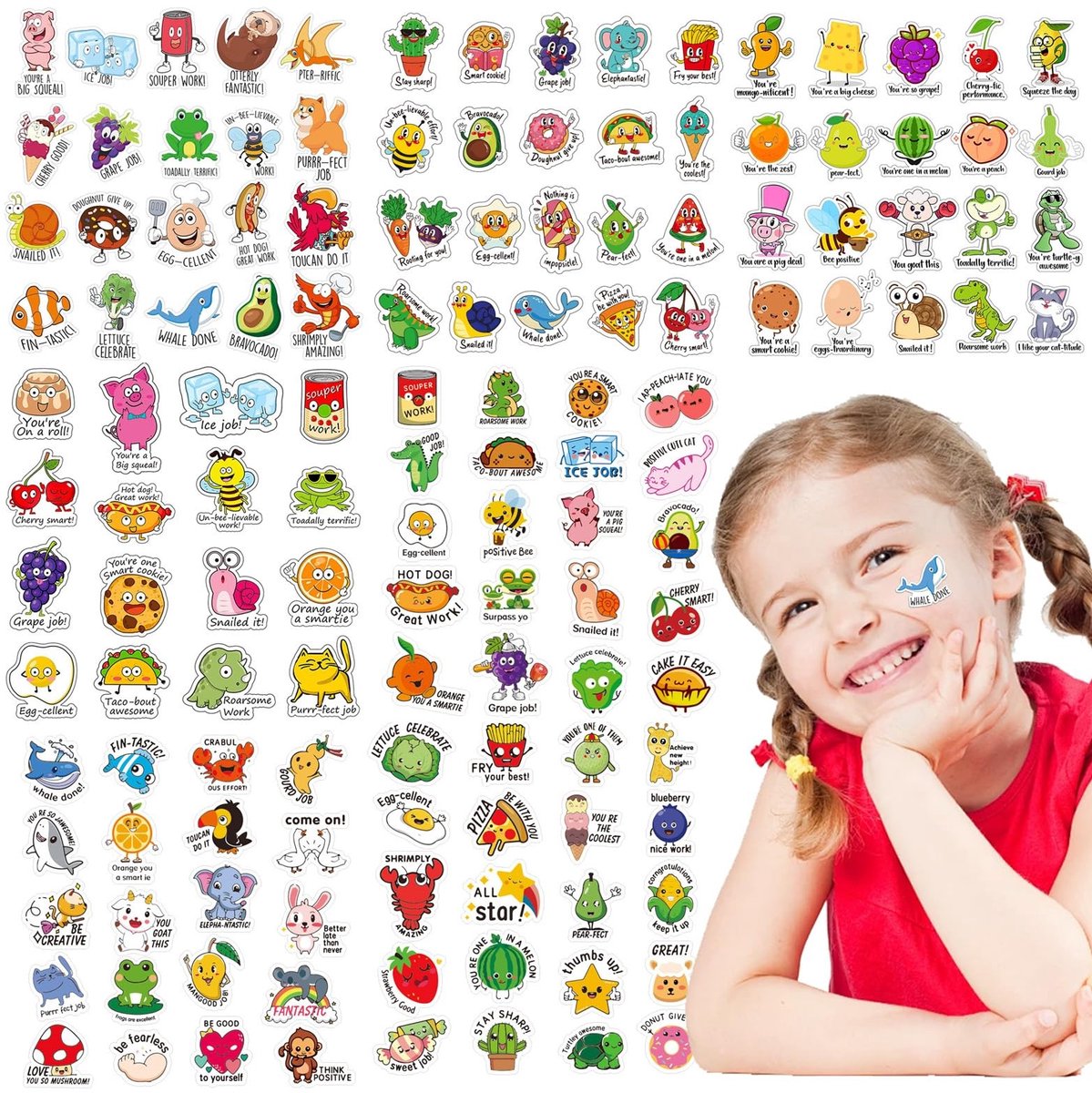 Inovra- Beloningsstickers 140 stuks - Stickervellen 16 x 20 cm - Dierenstickers - Motivatiestickers - Voor kinderen - Ideaal voor leraren/ouders - Stickers