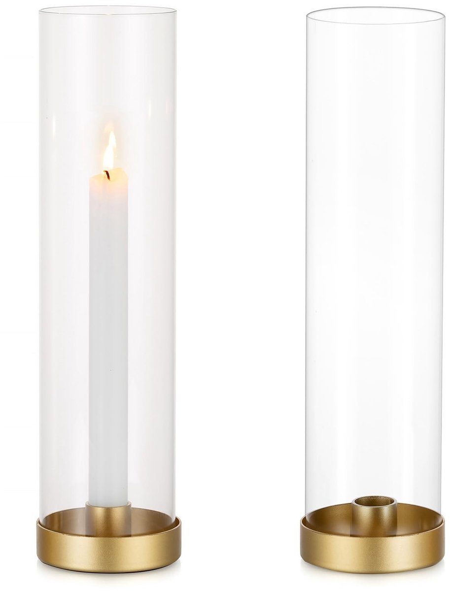 Inovra- Kandelaars Goud 30cm - Kaarshouder - Tafelversiering - Bruiloftdecoratie - Kersttafel - Luxe ontwerp - Kaarsenhouder