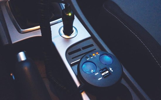 Thijox - Oplader met Meervoudige Stekker 12/24V + USB + LED voor Auto, Bekerhouder Stekkerblok voor Mobiele Telefoon, GPS, Koelbox en Fotoapparaat, Id — afbeelding 4