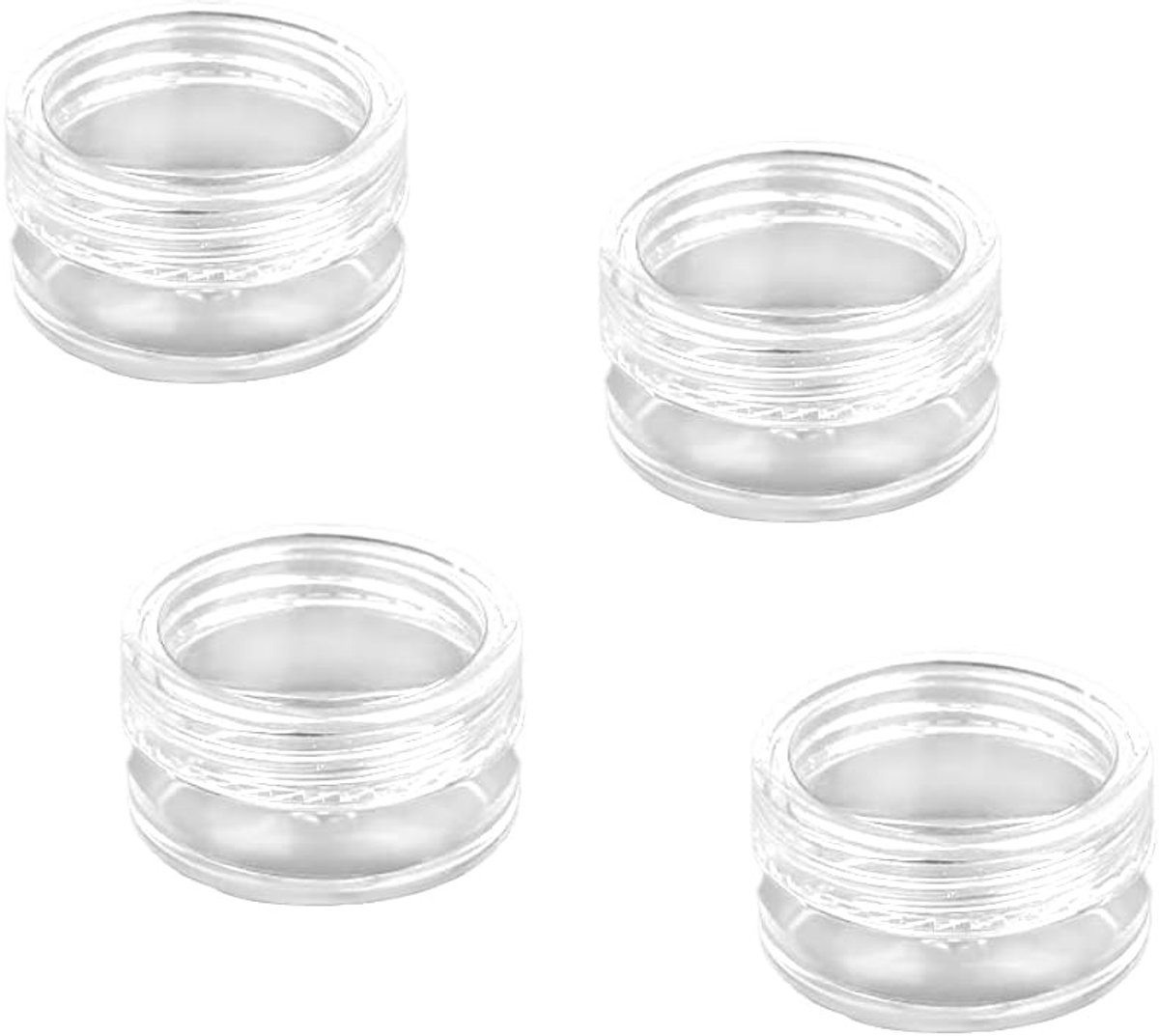 Lege Transparante Potjes, 4 Stuks, Mini Cosmetische Containers voor Lipbalsem, Lotion en Crème, Ideaal voor Reizen en Monsters
