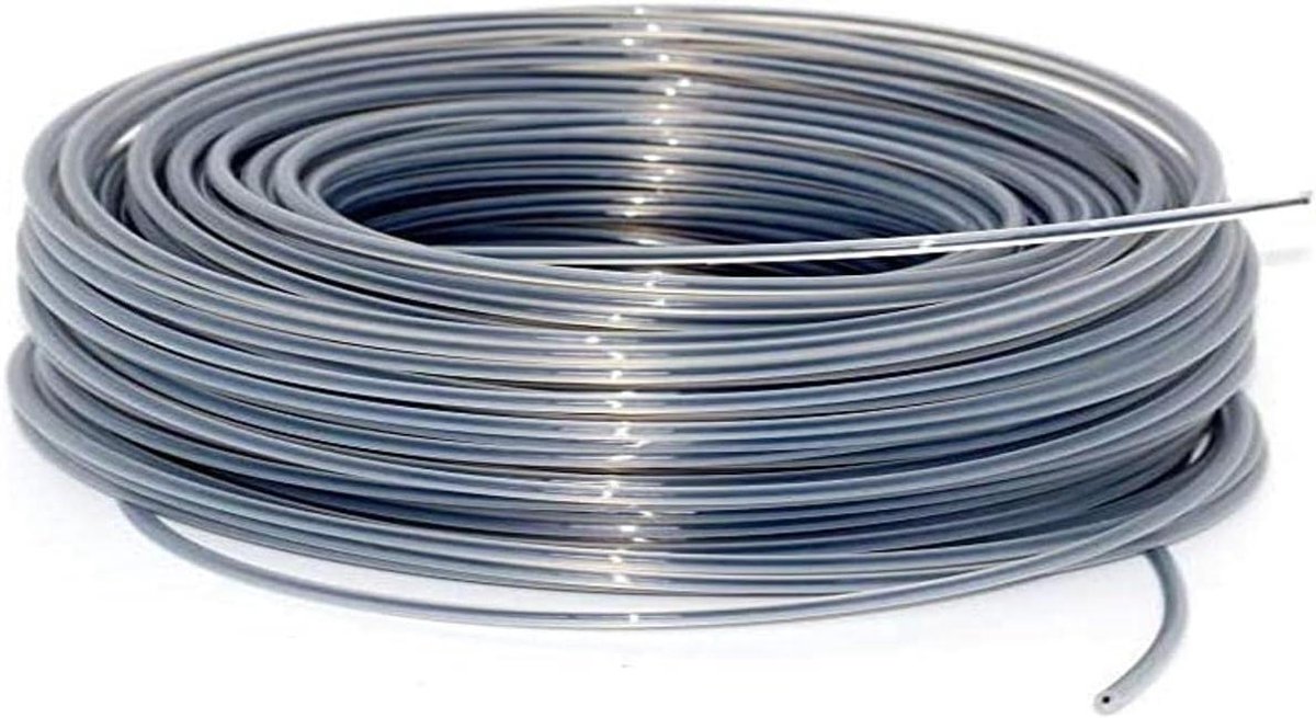 Grastrimmer draad - Bosmaaier lijn - Gazon onderhoud - Versterkte coating - 2 mm 15 meter - Zilver