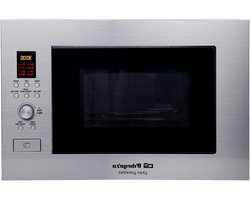 Inbouw Magnetron - Grillfunctie Oven - Snel Maaltijden Bereiden - Roestvrij Staal - 23 Liter - Zilverkleurig