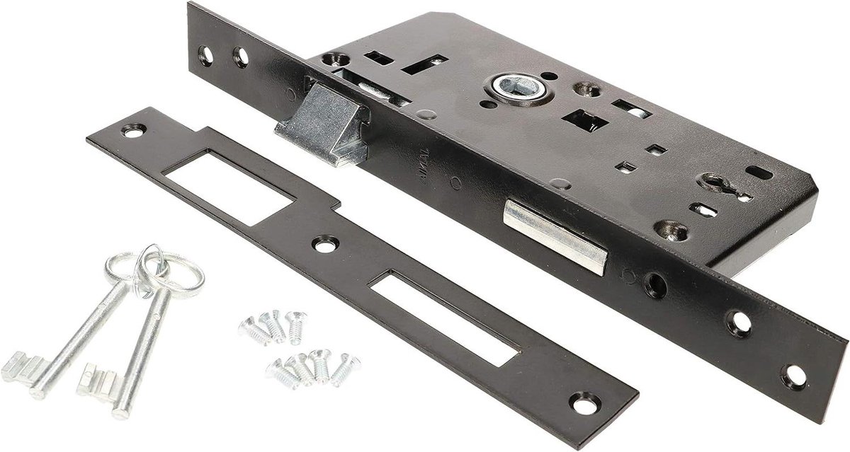 Insteekslot - Deurslot - Deuren Beveiligen - Rechtsdraaiend - 90 x 63 mm - Zwart