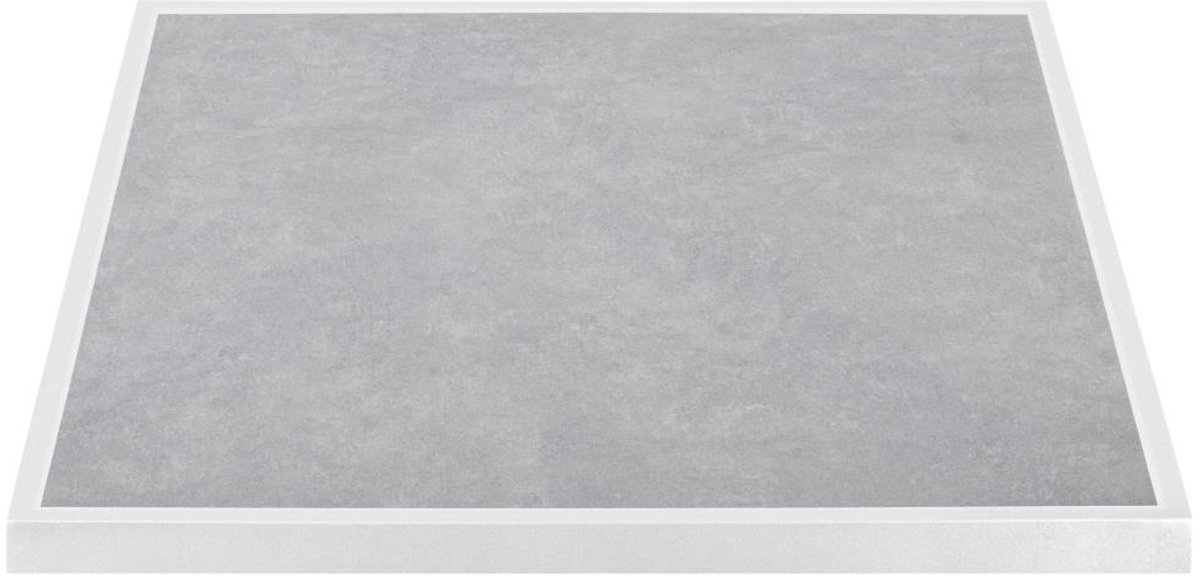 Bolero Tafelblad van Gehard Glas met Lichtgrijs Steeneffect en Witte Rand 700 mm voor Buiten - FU514
