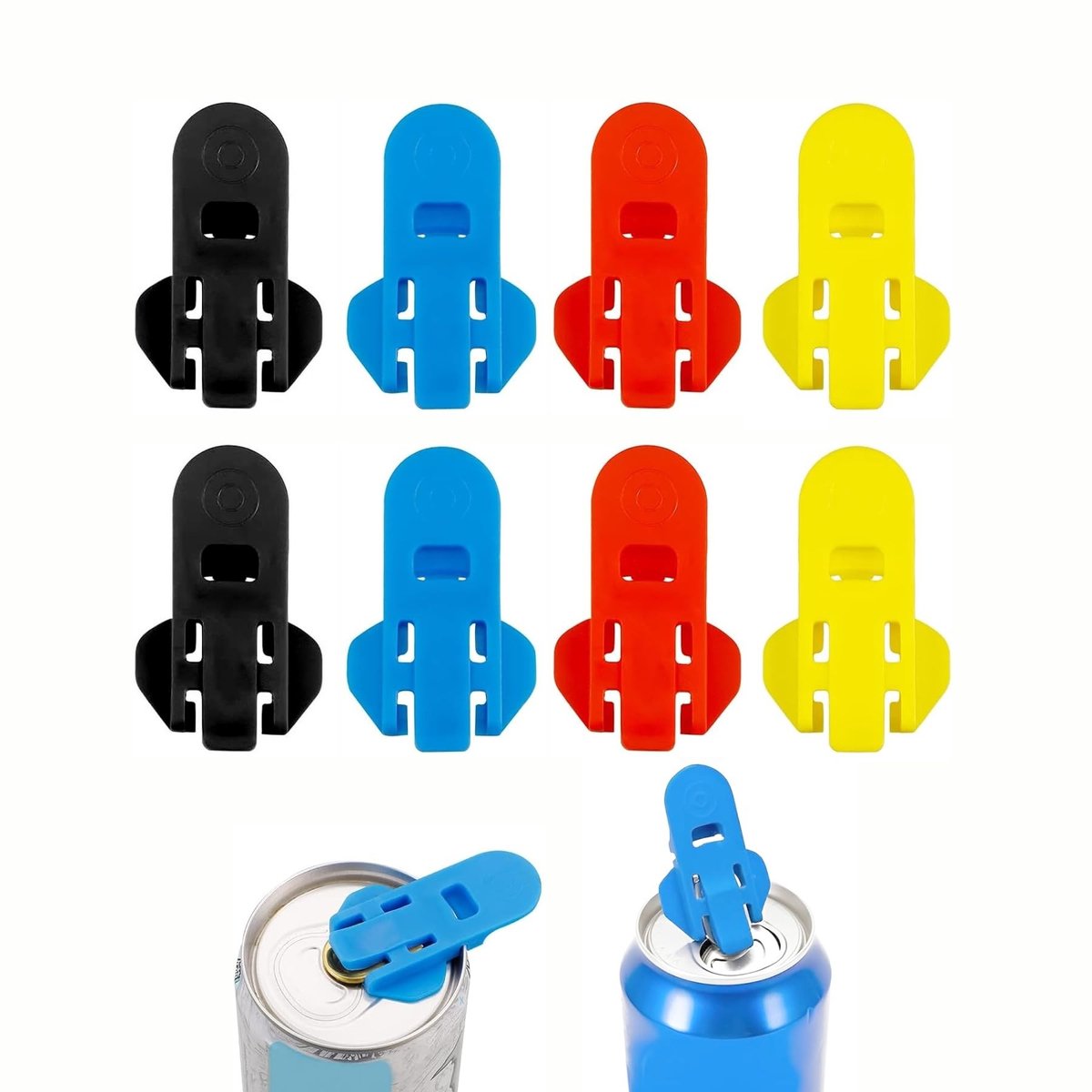 Inovra- Blikopener - Antislip Handmatige Blikopener - 8 Stuks - Universeel voor Blikjes - Afdichtbaar en Druppelvrij - Veilig en Gebruiksvriendelijk - Bliksluiting