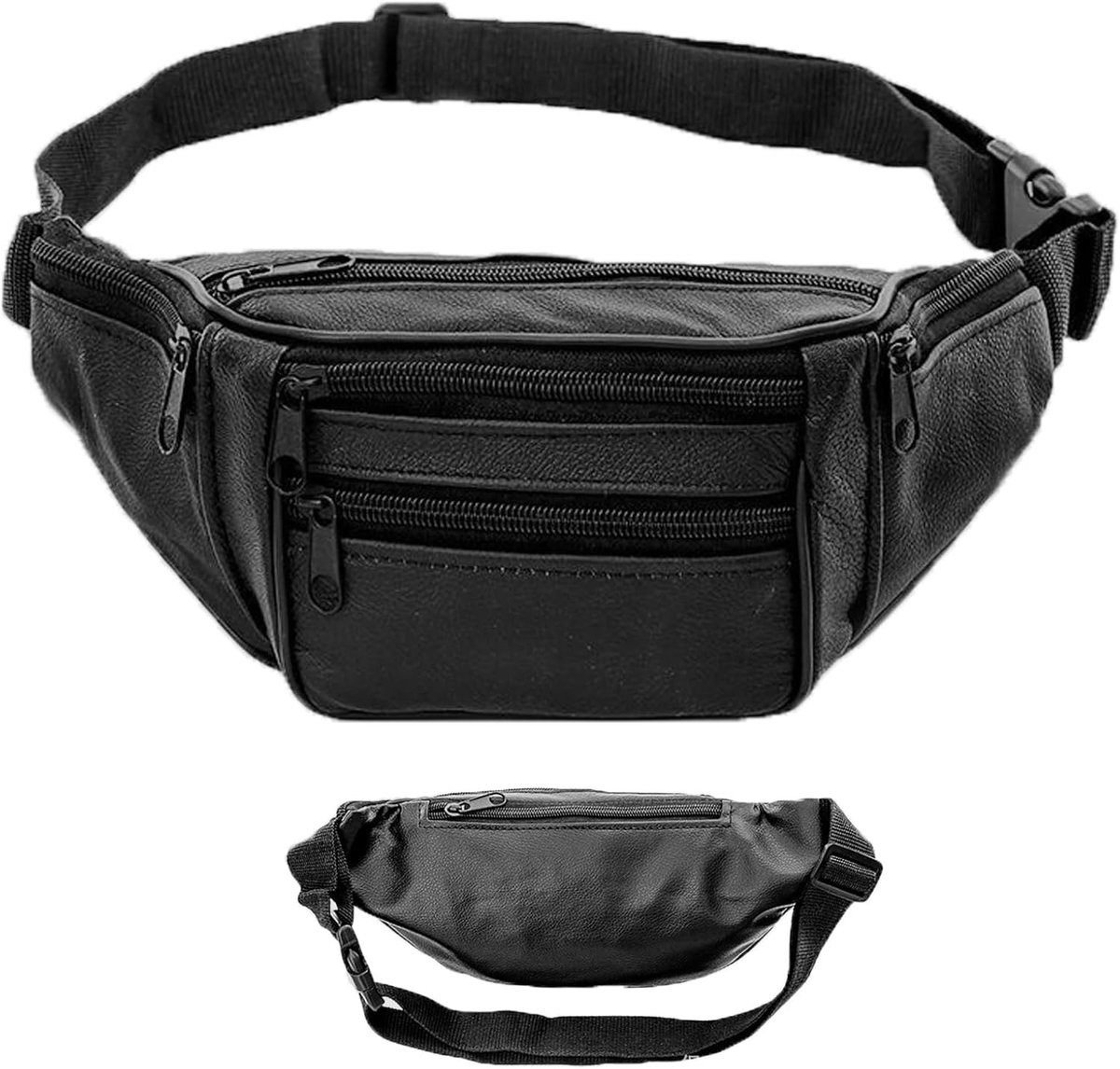 Thijox - Lederen heuptas voor heren en dames, waterdichte heuptas zwart, 120 cm verstelbare heuptas, outdoor, wandelheuptas, borsttas, ideaal voor rei