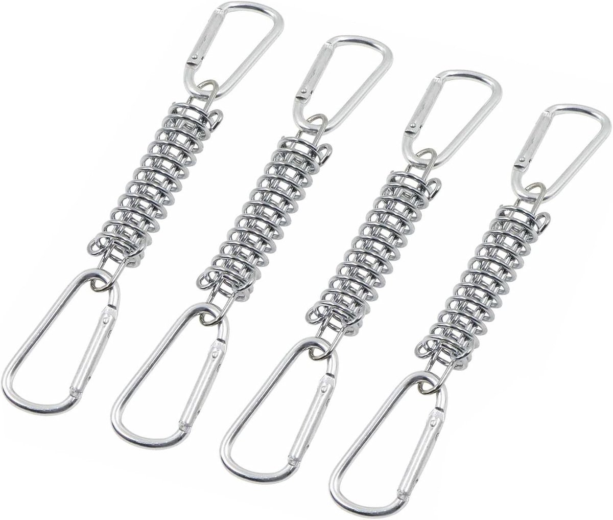Verstelbare Spiraalveren voor Tent en Luifel, Inclusief 4 Coils en 8 Karabiners voor Camping en Outdoor Activiteiten, Set van 12 Stuks