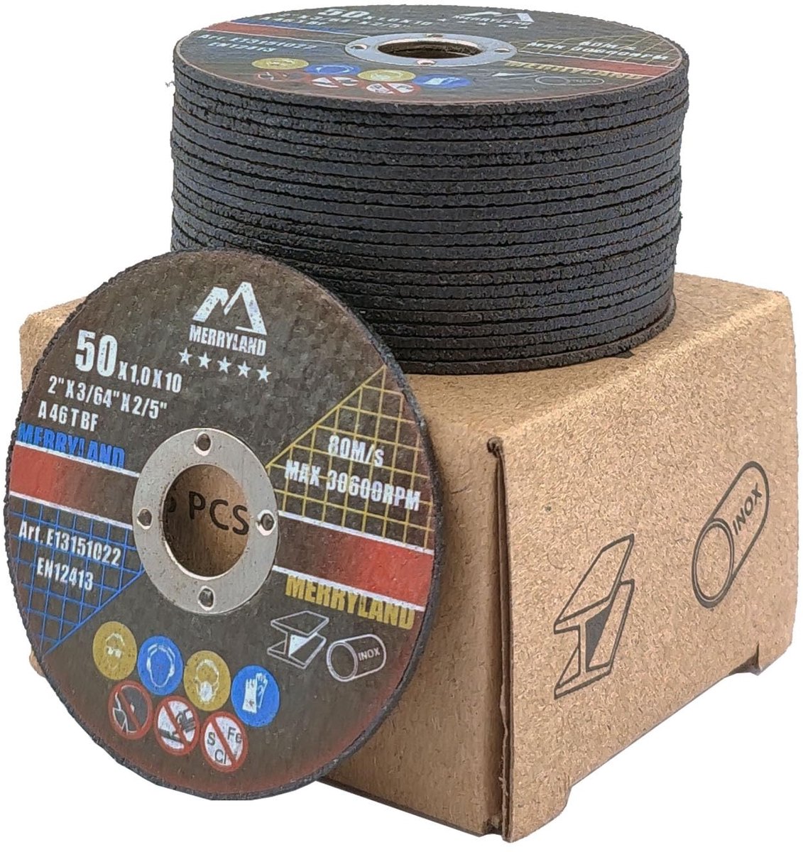 Dailygoods- Doorslijpschijf 50 mm - Snijschijf Metaal/Staal - Flexschijf 25 stuks - Dunne Schijf 50 x 1,0 x 10 mm - Geschikt voor Haakse Slijper - Professionele Gereedschappen