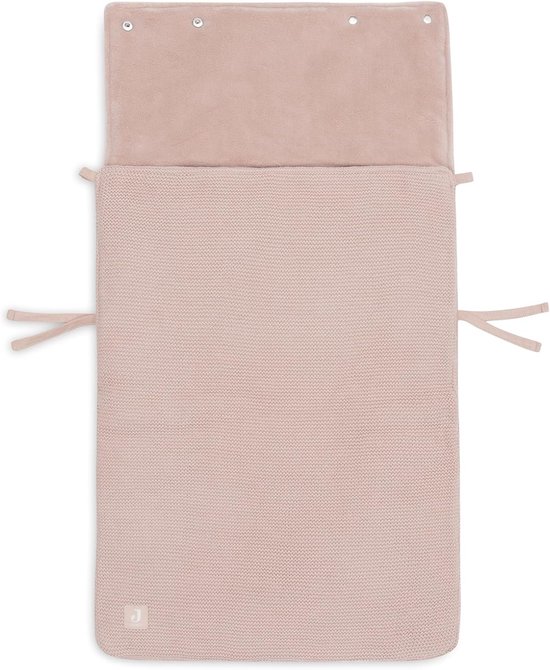 SnelShoppen - Voetenzak Babyzitje Knit Wild Rose - Zacht Coral Fleece - Geschikt voor Kinderwagen en Autostoel Groep 0+ - 3-Punts en 5-Punts Riem — afbeelding 5