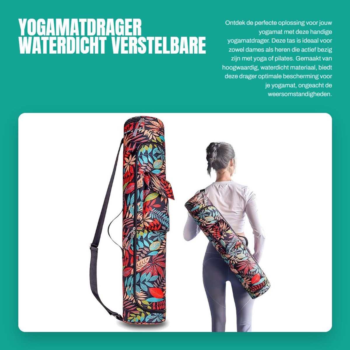 Dailygoods- Yogamat Draagtas Waterdicht - Yogamat Antislip - Yogamat Extra Dik - Verstelbare Draagriem - Meerdere Zakken - Slijtvast Materiaal - Yogatassen