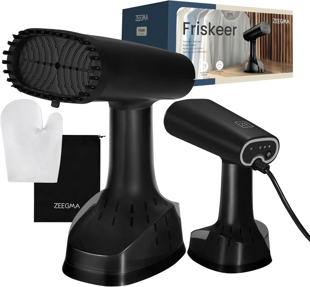 Thijox - Friskeer 2-in-1 Kledingstomer en Strijkijzer - 1640W Handstomer met 380ml Afneembaar Waterreservoir, Snelle Opwarming in 30 Seconden, 3 Stoom