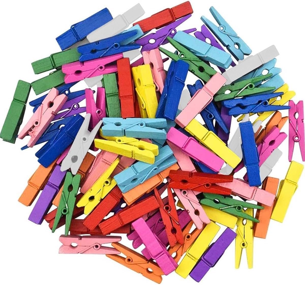 Dailygoods- Wasknijpers Houten - Mini Knijpers - 120 Stuks - Gekleurde Wasknijpers - Creatief Organiseren - Decoreren en Personalizen - Miniknijpers
