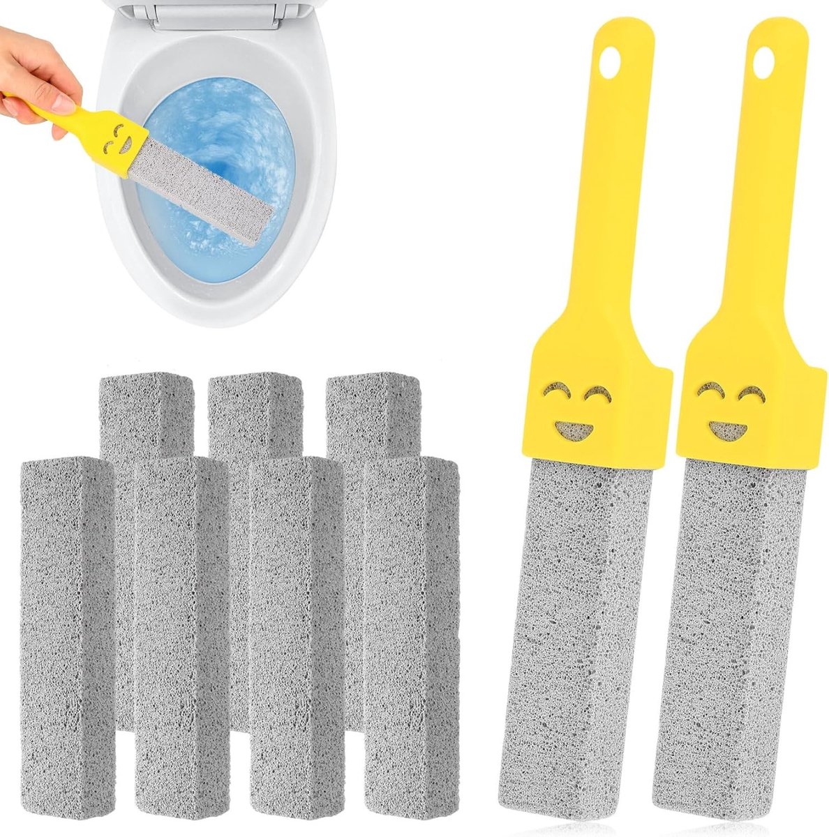 9 stuks puimstenen voor toiletreiniging met handgrepen, kalkverwijderaar en schrobber voor keuken en badkamer