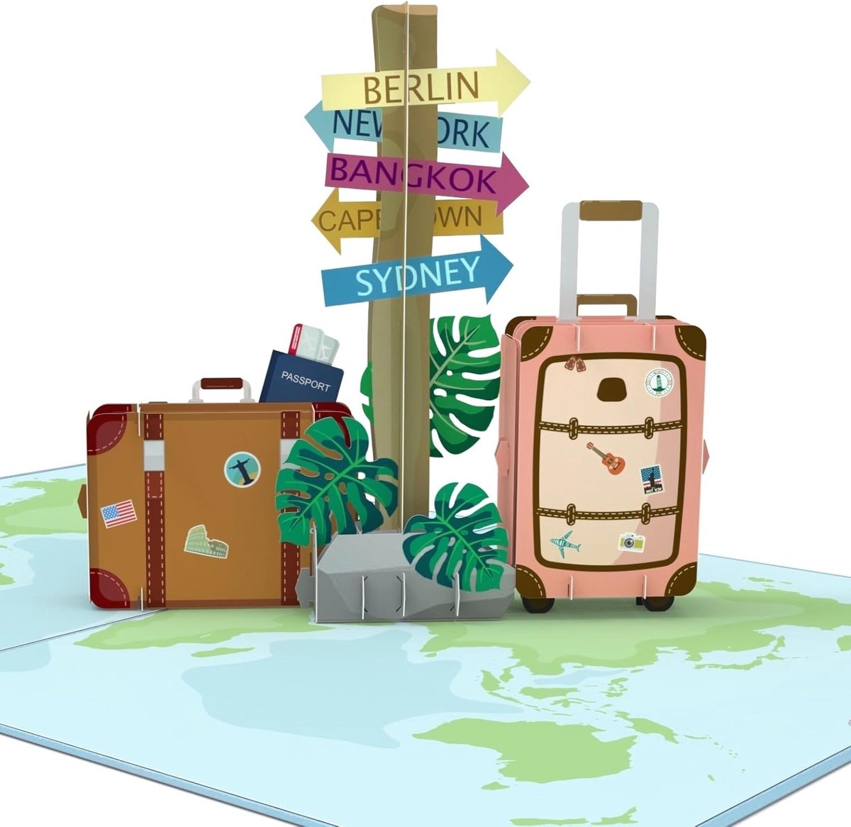 SnelShoppen - MOKIO Pop-Up Kaart – 3D Wenskaart voor Verjaardag, Vakantie, Afscheid, Unieke Groeten, Bijzondere Gelegenheden, Cadeau, Papieren Kaart,