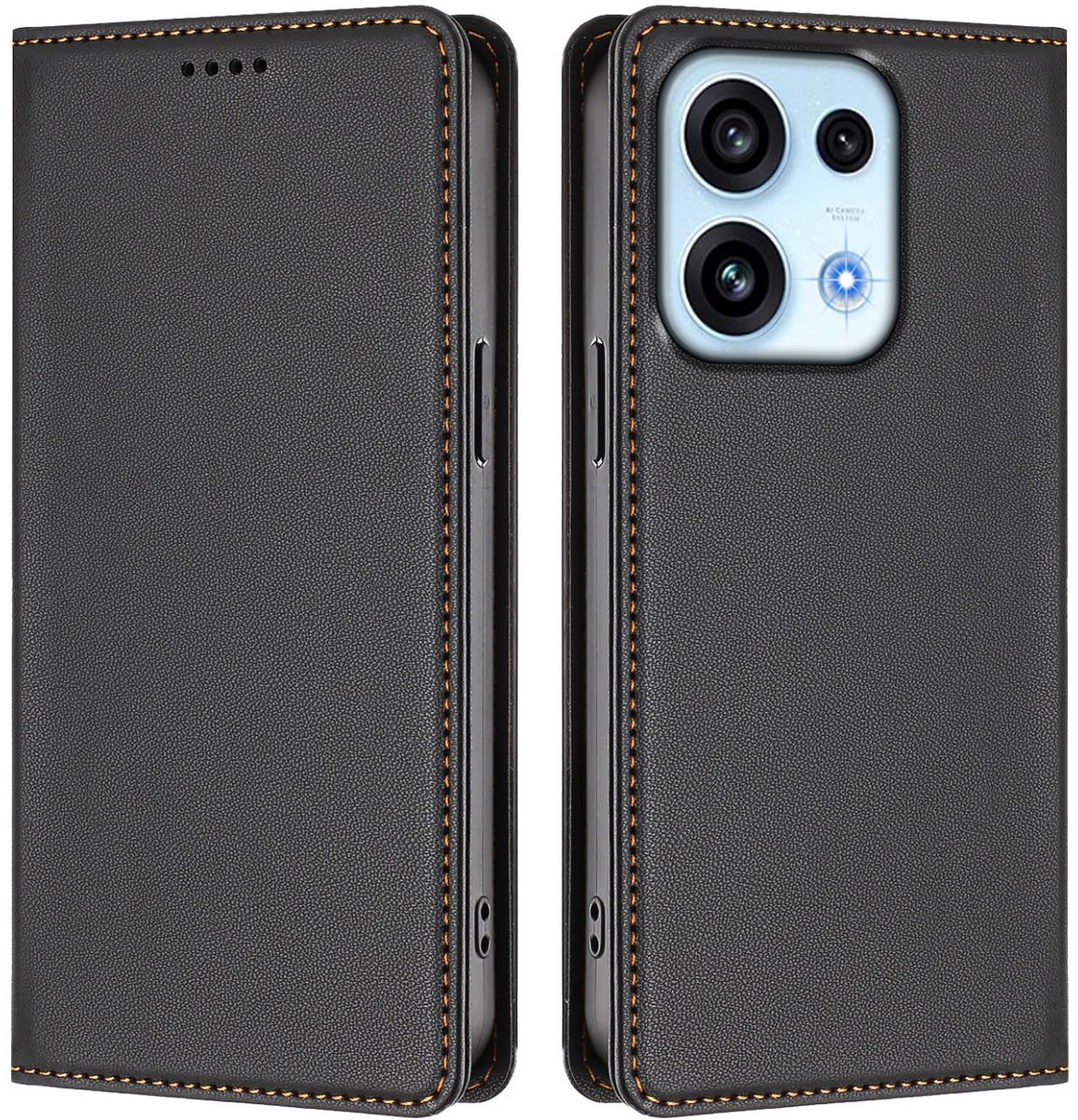 Coverup Hoesje - Geschikt voor OPPO Reno16 F Hoesje - Coverup Classic Book Case - Zwart