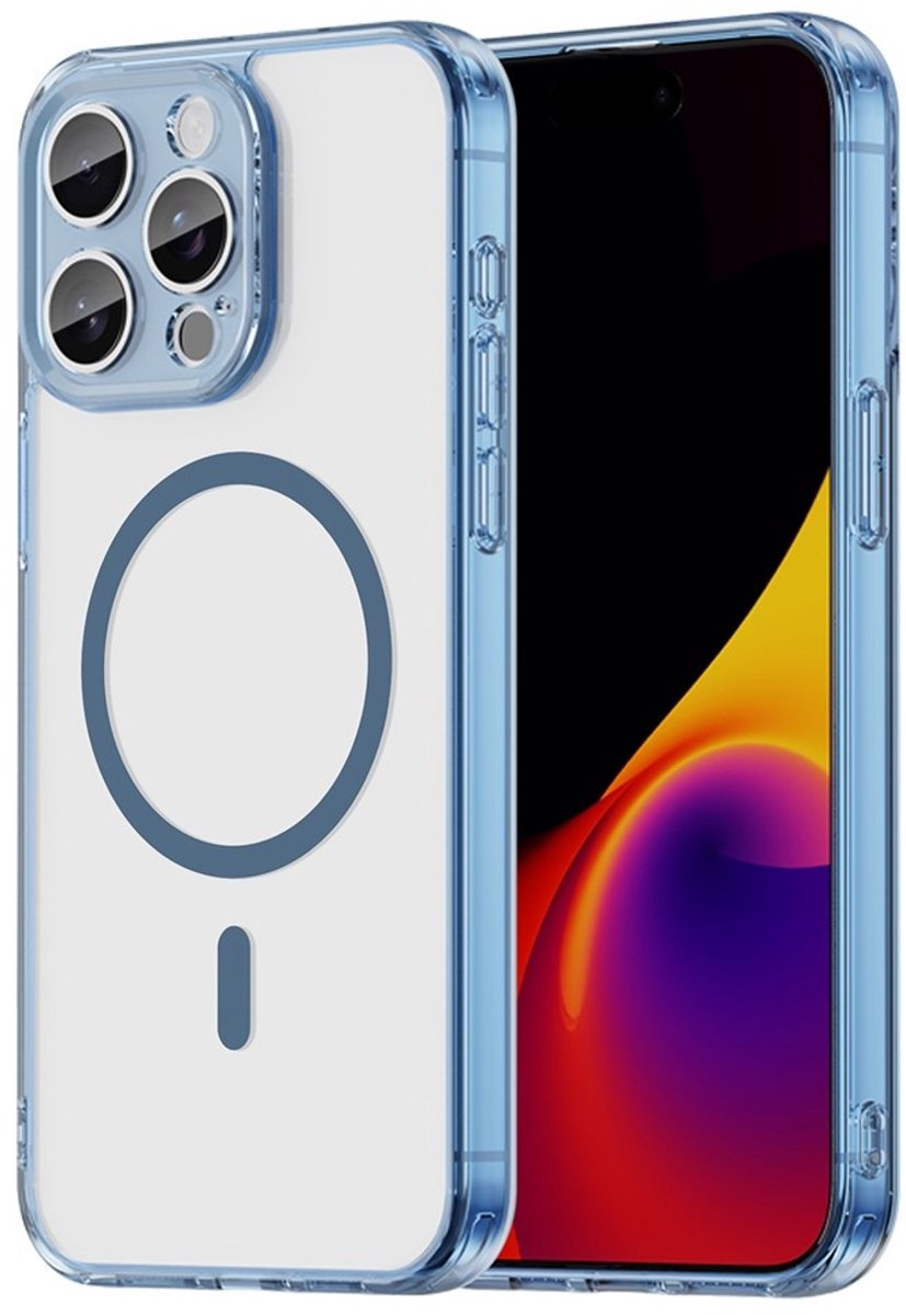 Coverup Hoesje - Geschikt voor iPhone 15 Pro Max Hoesje - Coverup Clear TPU Back Cover - MagSafe Compatible - Blauw