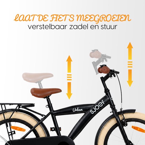 SJOEF Urban Jongensfiets 20 inch - Mat Zwart van SJOEF — afbeelding 3