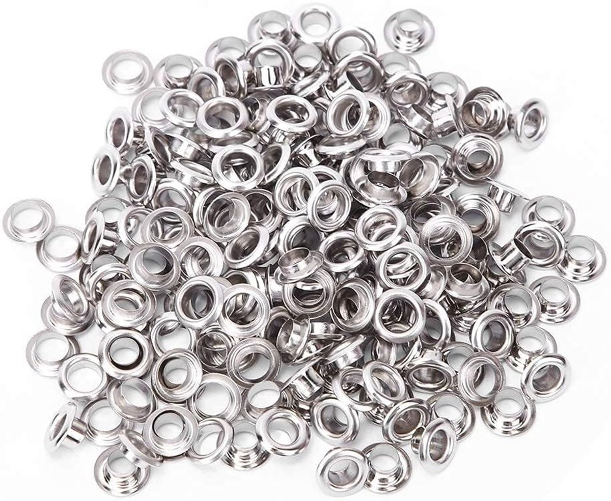 100 Stuks Metalen Oogjes, 5mm Messing Dubbelzijdige Rivets en Grommets voor Leren Tas, Schoenen en DIY Projecten
