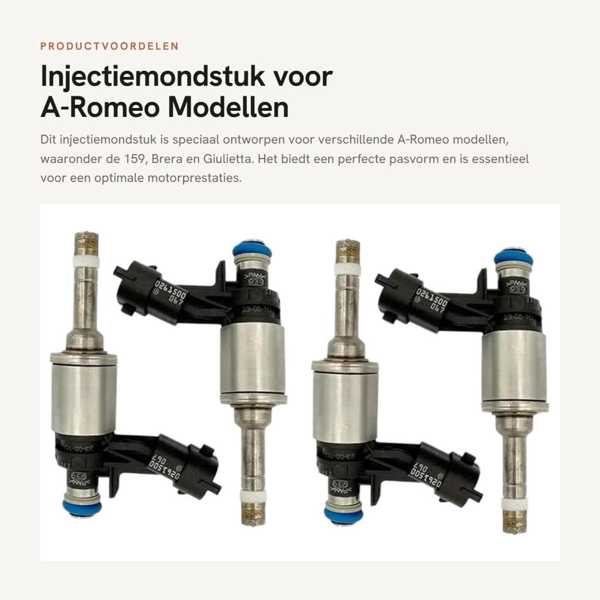 Dailygoods- Injectiemondstuk 4 Stuks - Geschikt voor A-Romeo 159/Brera/Giulietta - 1.8 TBi - 1742 cc - 200 pk - Toepassingslijst 2009-2018 - Brandstofinjector
