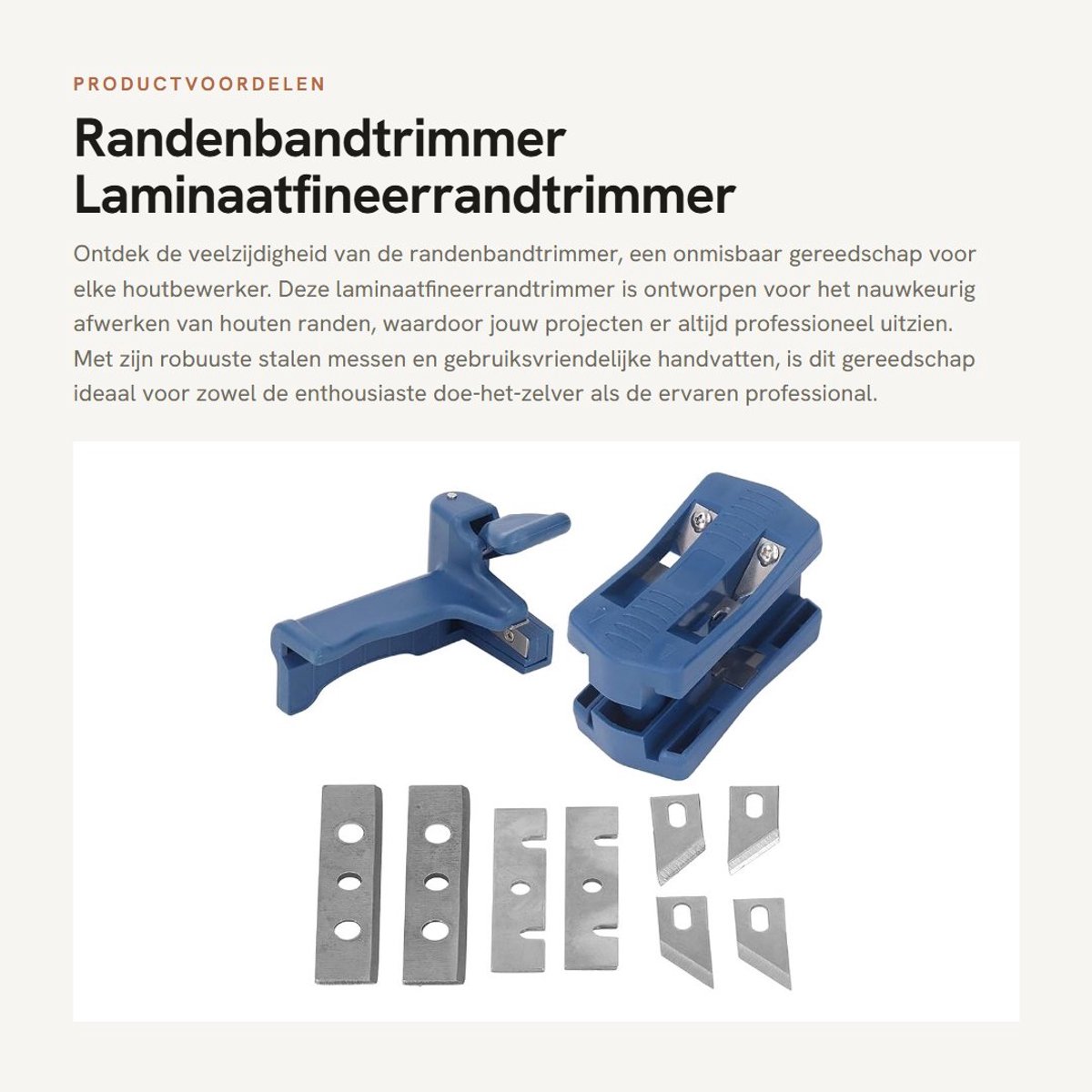 Dailygoods - Randenbandtrimmer - Laminaatfineerrandtrimmer - Stalen messen - Houten kantenbandsnijder - Voor houtbewerking - Handig en veelzijdig - Pe...