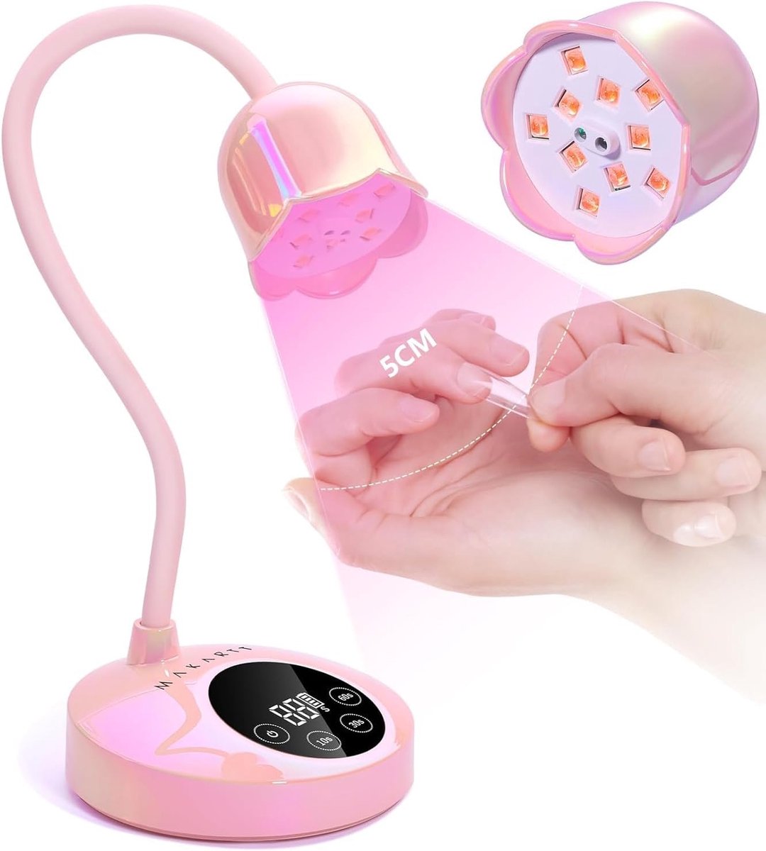 Thijox - Mini UV-LED Nagellamp 30W, Oplaadbare Nageldroger voor Gelnagels & Kunstnagels, Snelle Katalyse met 4 Timers & Autosensor, Perfect voor Thuis