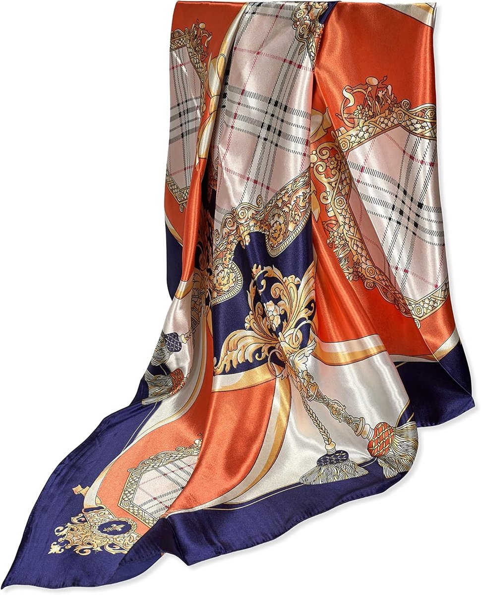 Elegante Zijden Sjaal 90 x 90 cm voor Dames - Perfecte Halsdoek en Hoofddoek