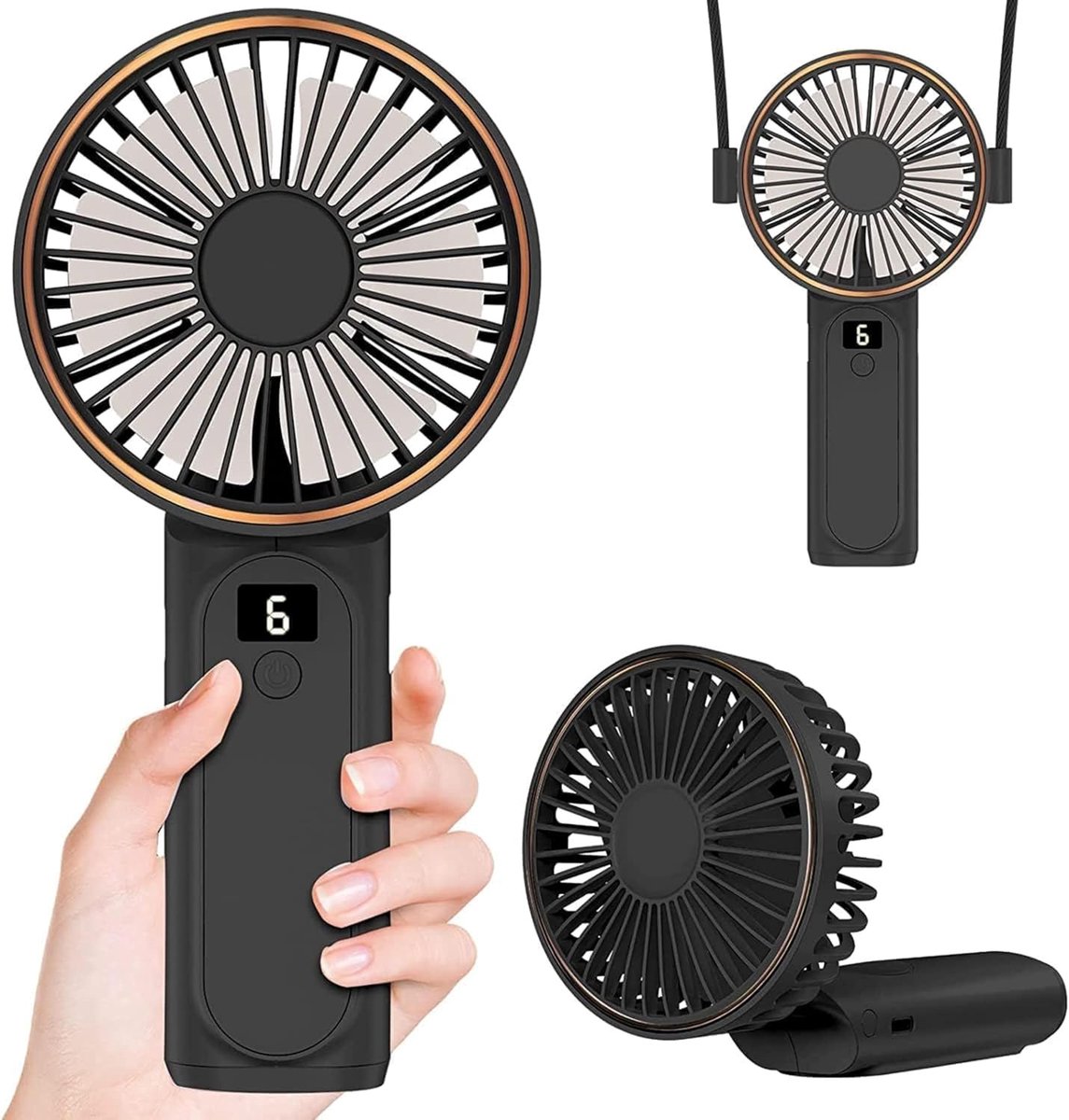 Handventilator met Powerbankfunctie - 6 Windstanden - Draagbare Mini Ventilator - Ideaal voor Kantoor of Slaapkamer - SnelShoppen