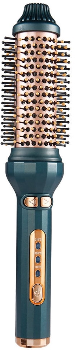 Nieuwe automatische krultang - een 2-in-1 stijltang en krultang voor het creëren van volumineuze golven. Een hittevrij haarstylingapparaat met technologie die haarschade voorkomt (groen).