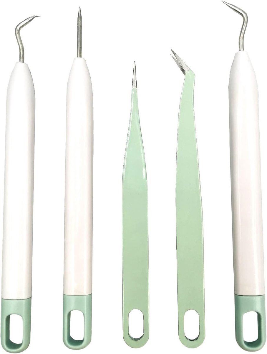 Handige Gereedschappen voor Vinylbewerking, Basis Gereedschapsset met Pincet en Accessoires voor Cricut en Silhouette, Mintkleur