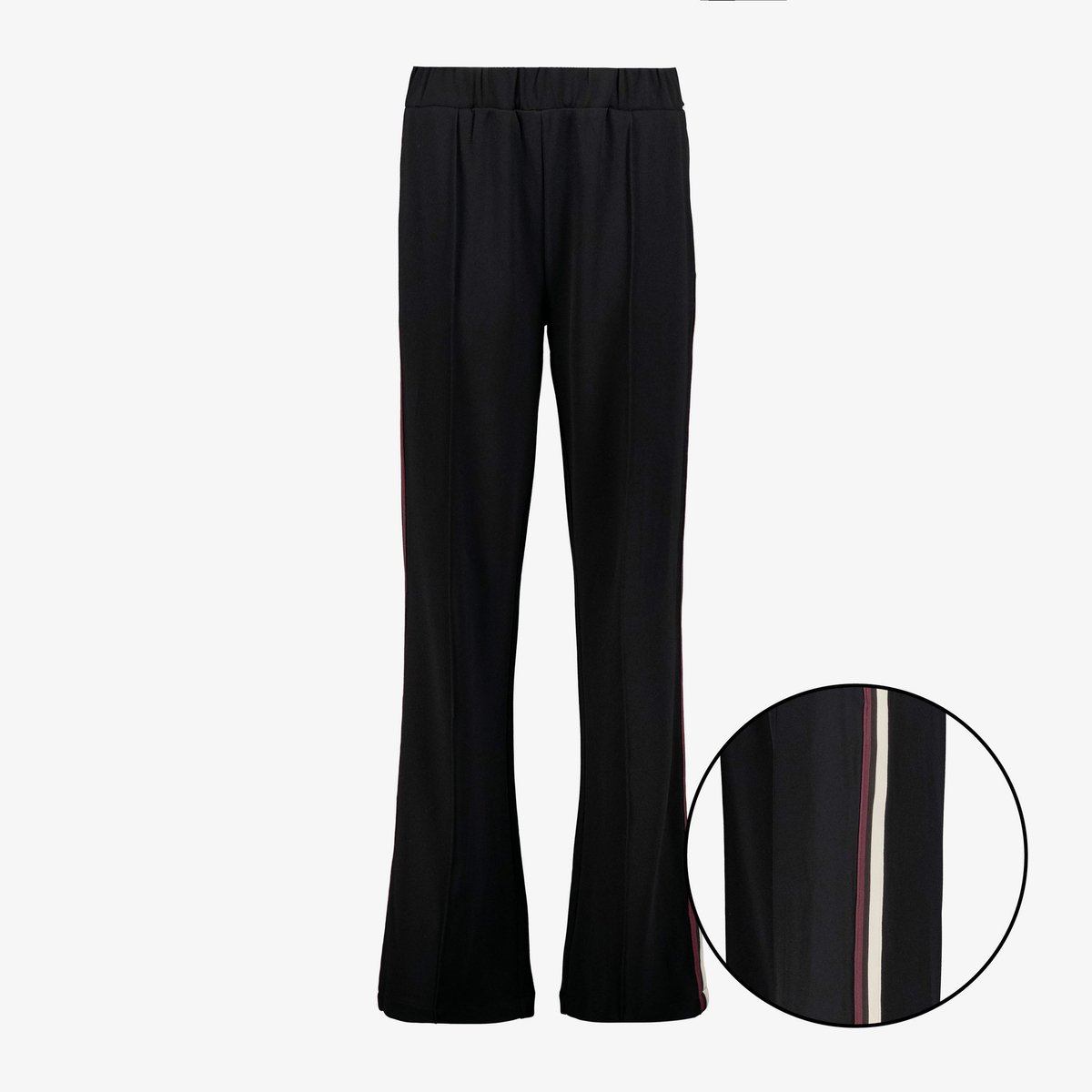 TwoDay dames wide leg broek met bies zwart - Maat 3XL