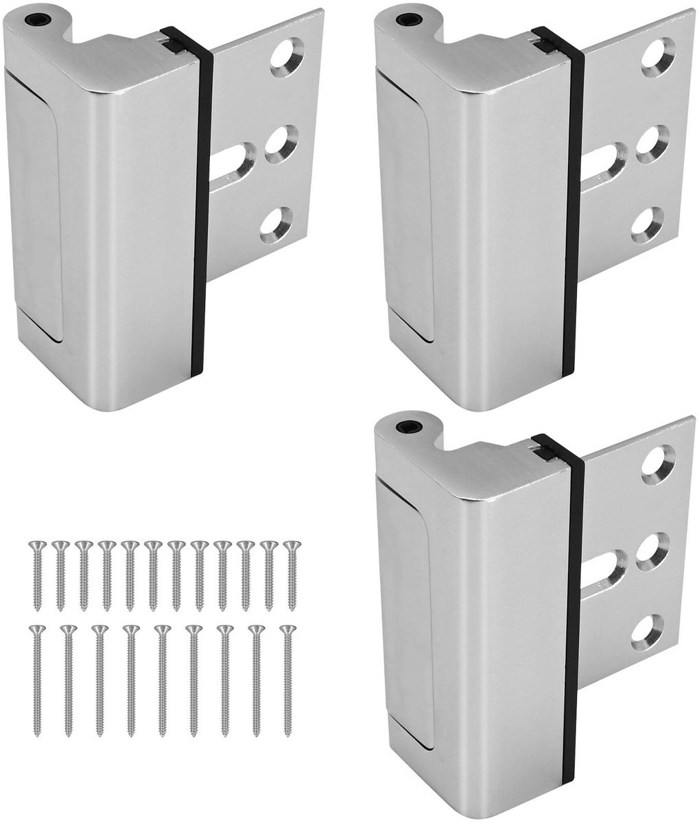 Beveiligingsslot voor Deuren - Aluminium met 3 Stuks en 7 Schroeven - Zilver