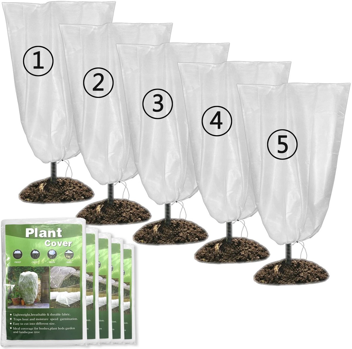 Plant Freeze Protection Covers - 5 pakjes 32 x 47 inch