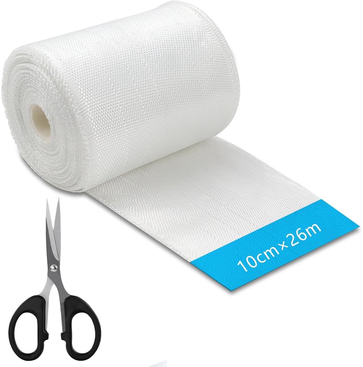 Duurzaam glasvezeltape van 10 cm x 26 m voor diverse toepassingen, ideaal voor reparaties en bevestigingen