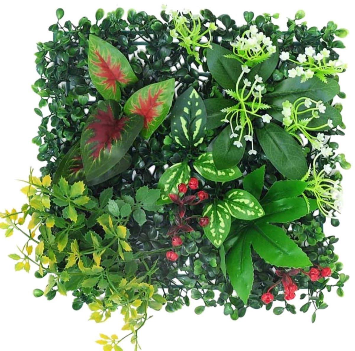 Kunstplantenpaneel 25 x 25 cm - Realistische decoratieve plantenmuur