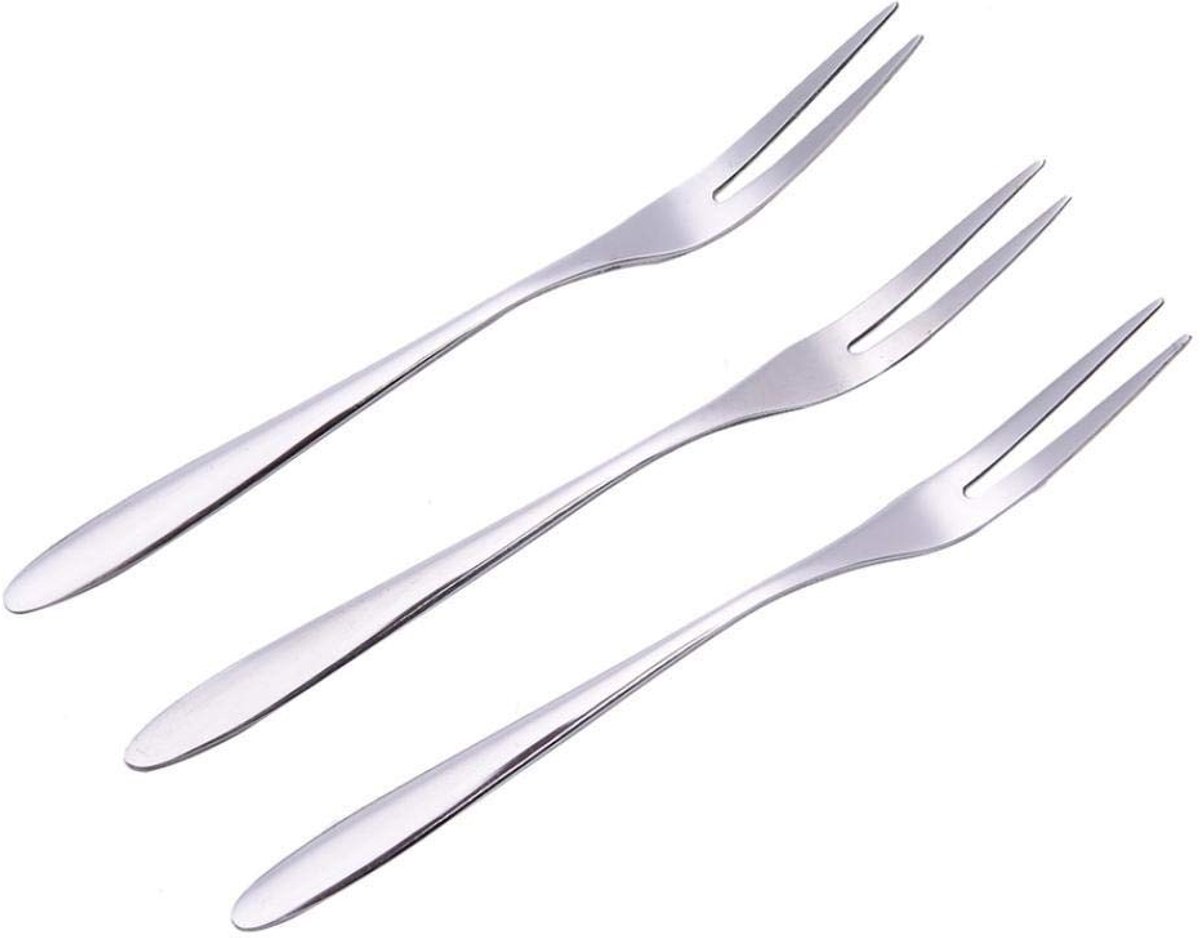 Vorken set - Roestvrijstalen dessert- en voorgerechtvorken (10 stuks)