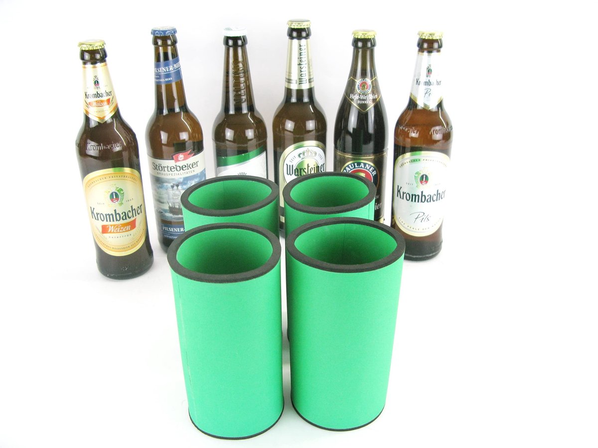 Set van 4 Neopreen Bierkoelers - 0.5L Groen