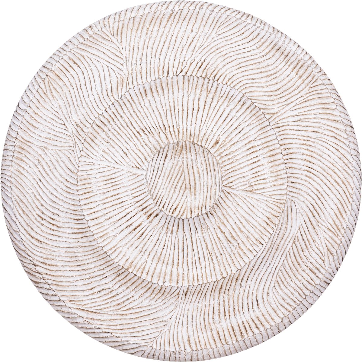PTMD Zoelle Off White MDF Carved Circle Wall Panel L