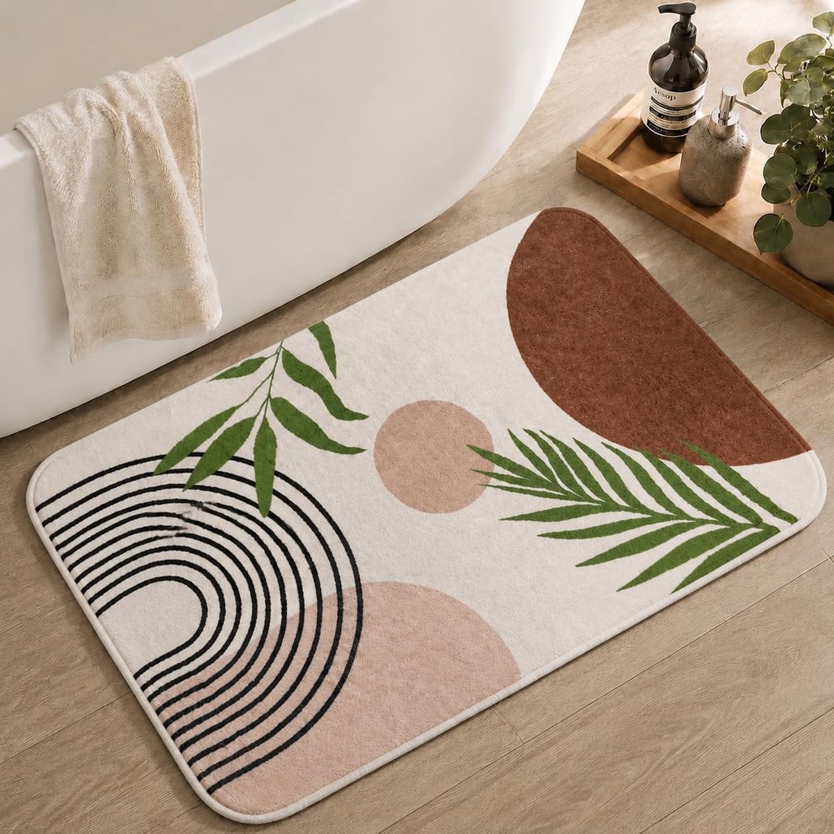 Antislip Badmat - Boho Stijl - Bruin