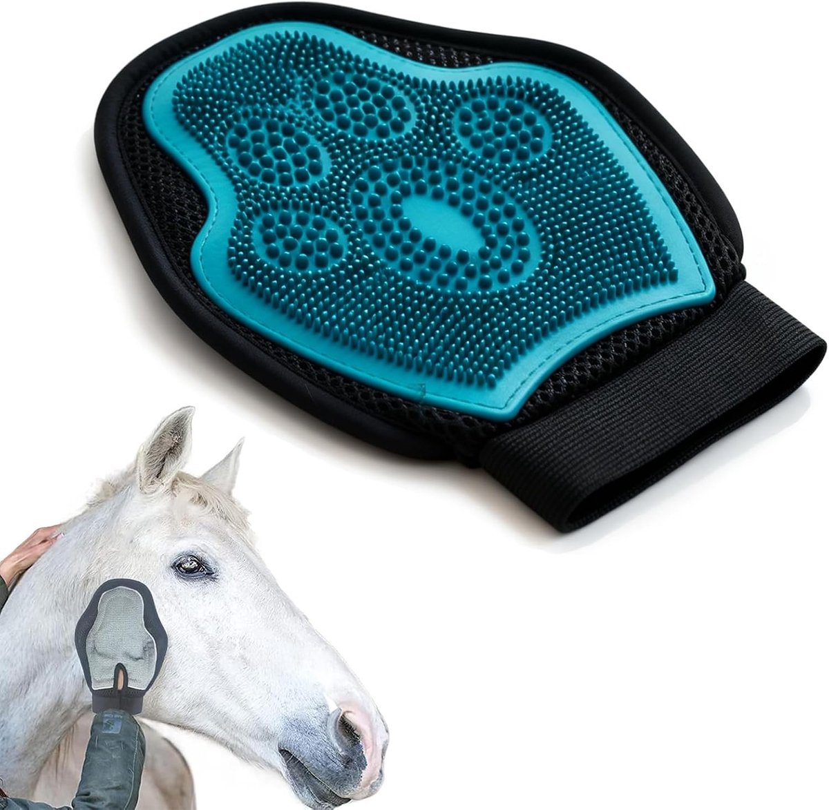Multifunctionele Massagehandschoen voor Paarden, Honden en Katten - Ademend, Verzorgend en Geschikt voor Vachtverzorging en Afstoten van Haar