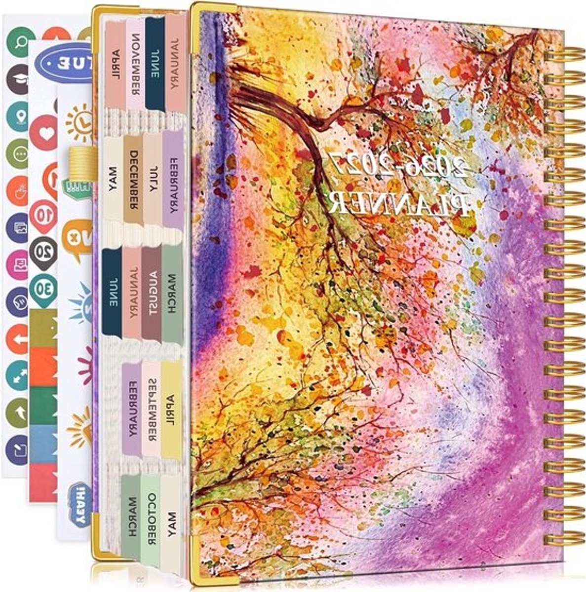 Agenda 2026-2027 - Planner Afsprakenboek - Dagelijkse Planning - 18 Maanden Overzicht - A4 Formaat - Herfstboom