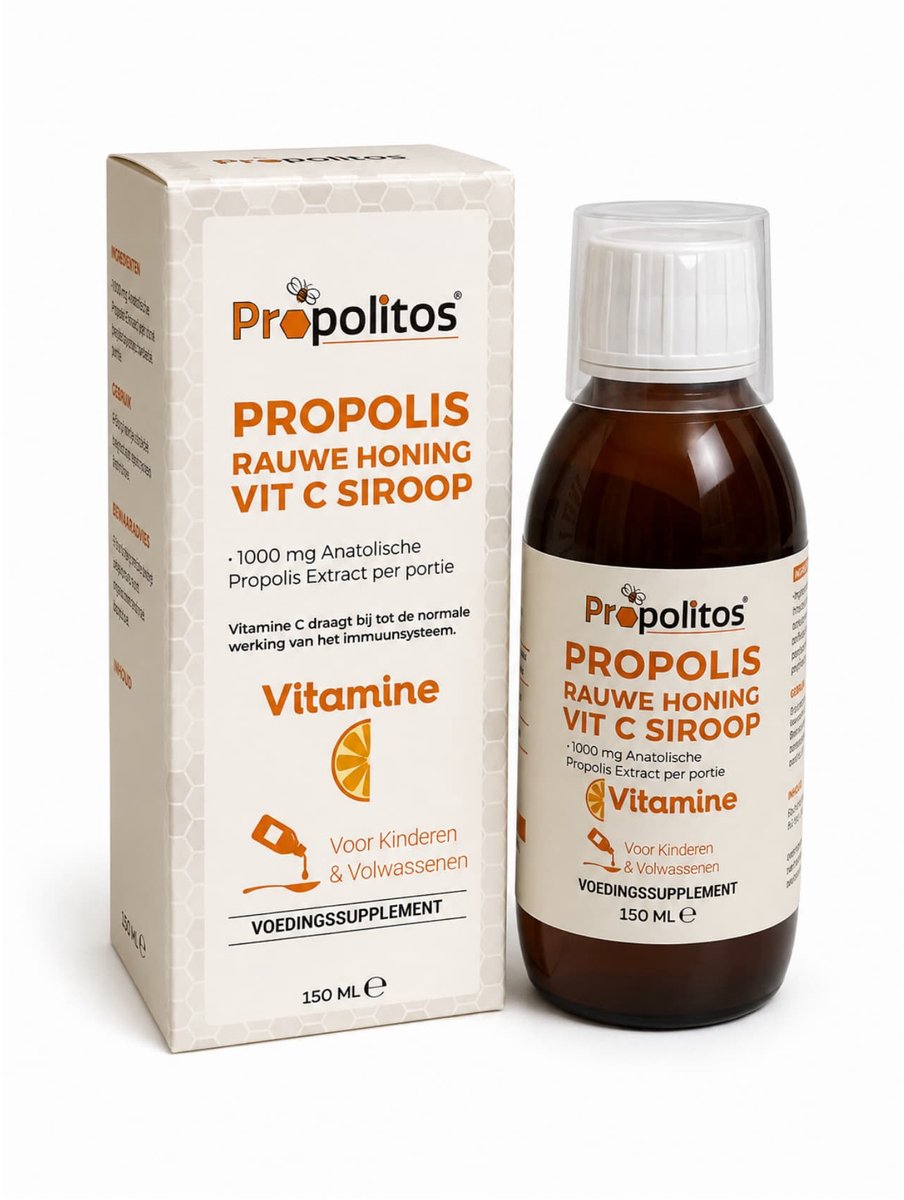 Propolis Rauwe Honing Vit C Siroop 150 ml Propolitos